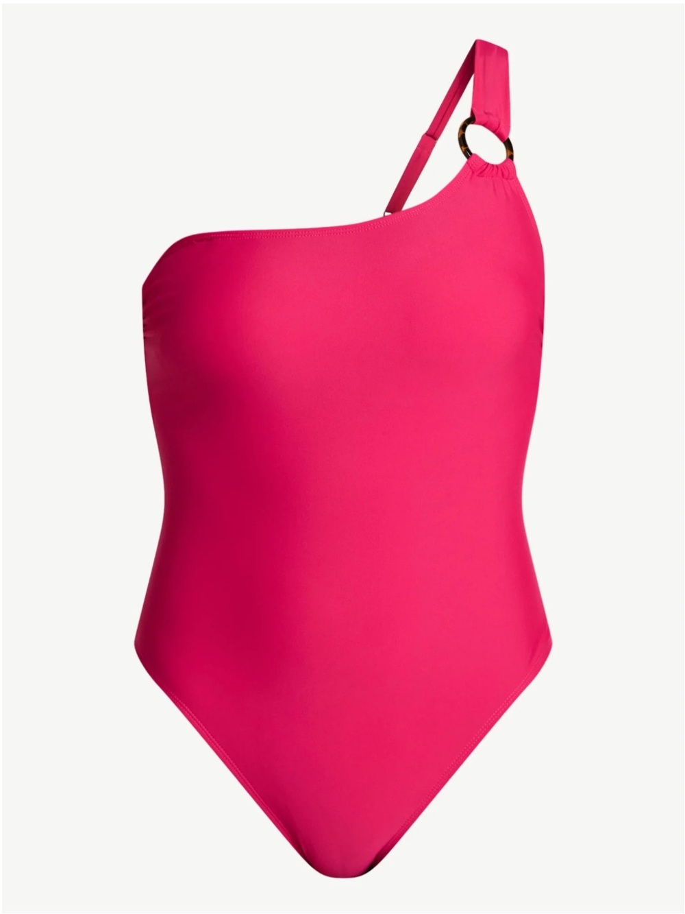 Time and Tru Women's One Shoulder One Piece Swimsuit
